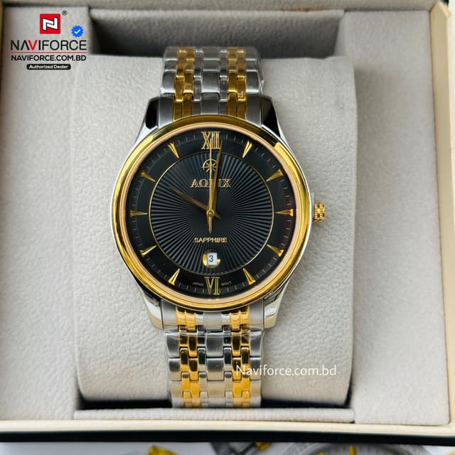 Aolix 9138 Men's Watch - Silver Gold Black