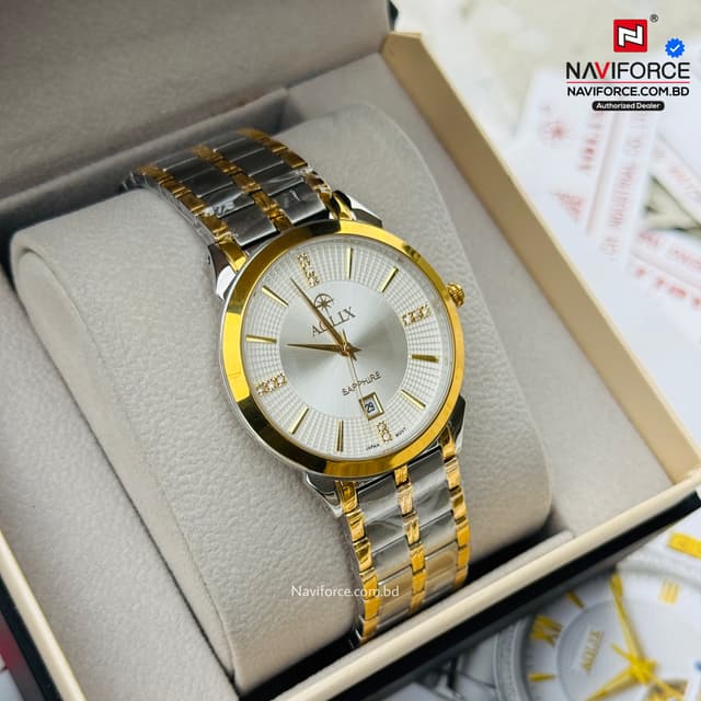 Aolix 9094 Men's Watch - Silver Gold 