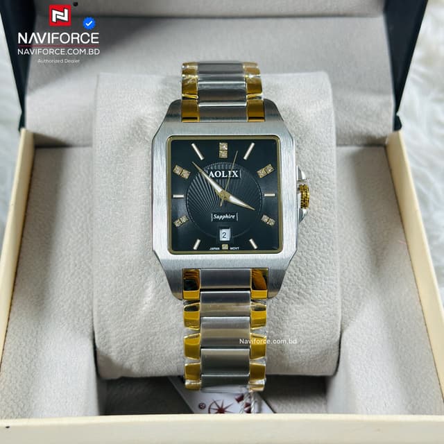 Aolix 9198 Men's Watch - Silver Gold Black