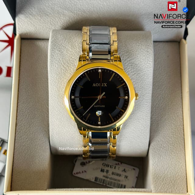 Aolix 6828 Men's Watch - Silver Gold Black