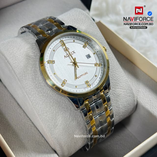 Aolix 9195 Men's Watch - Silver Gold 