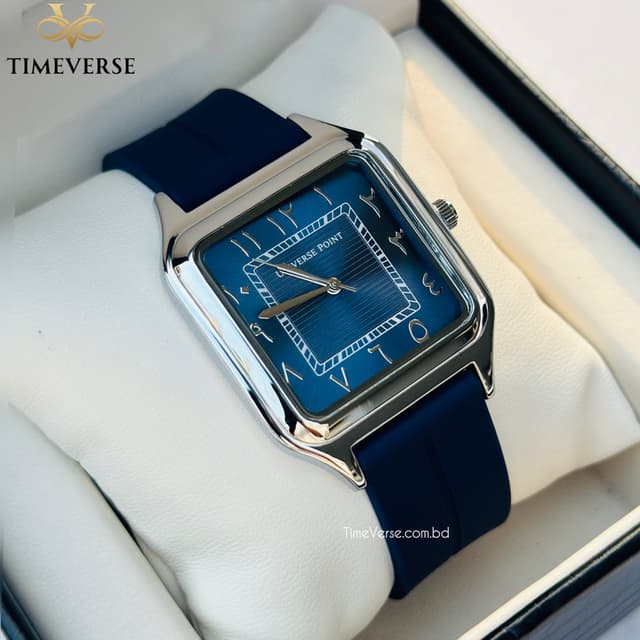 Universe Point 1037 Arabic Dial Silicon Strap Men's Watch - Blue