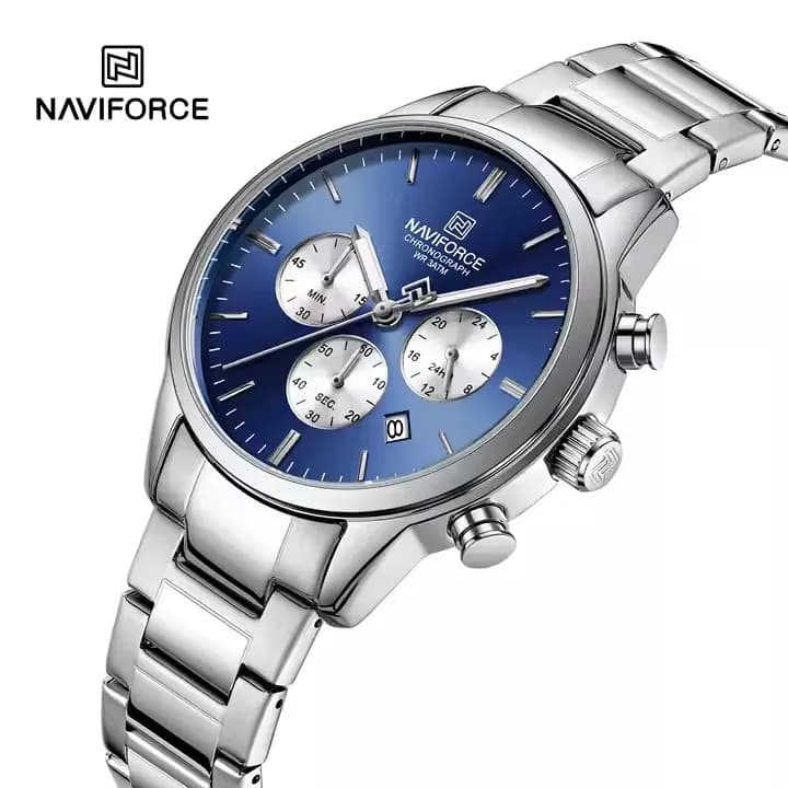Naviforce 8076 For Men - Silver Blue