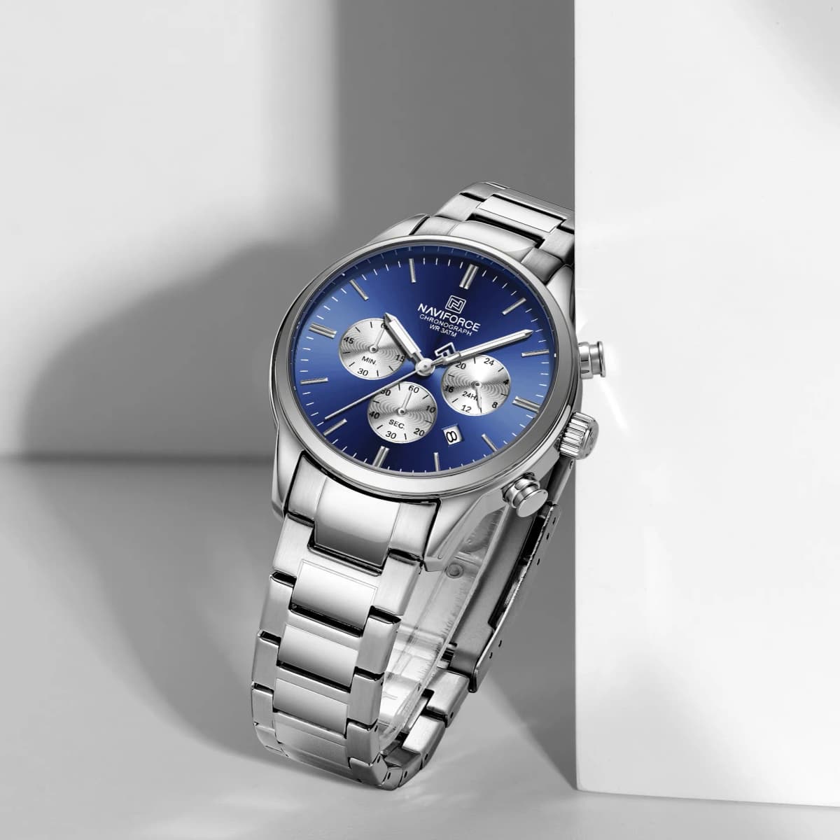Naviforce 8076 For Men - Silver Blue