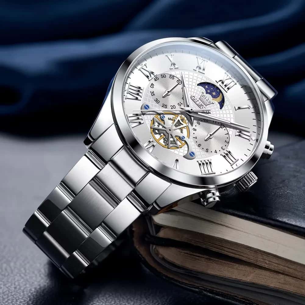 Olevs 3640 CH For Men – Silver