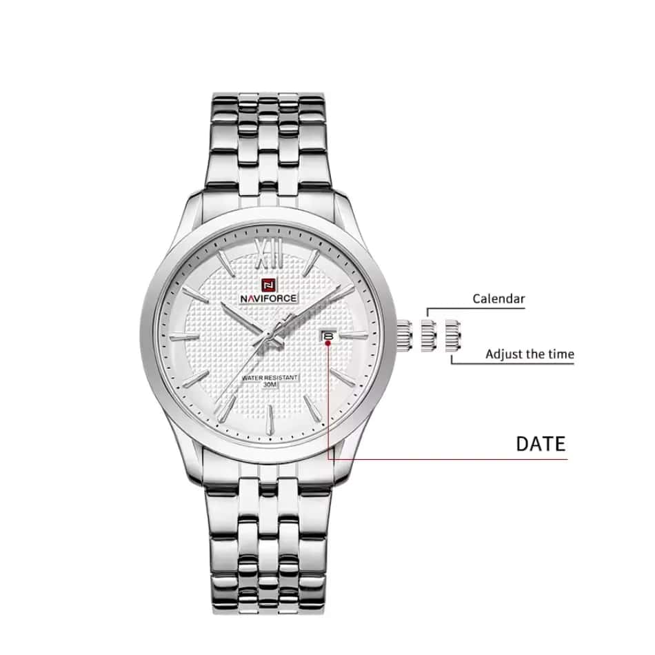 Naviforce 9255 For Men - Silver
