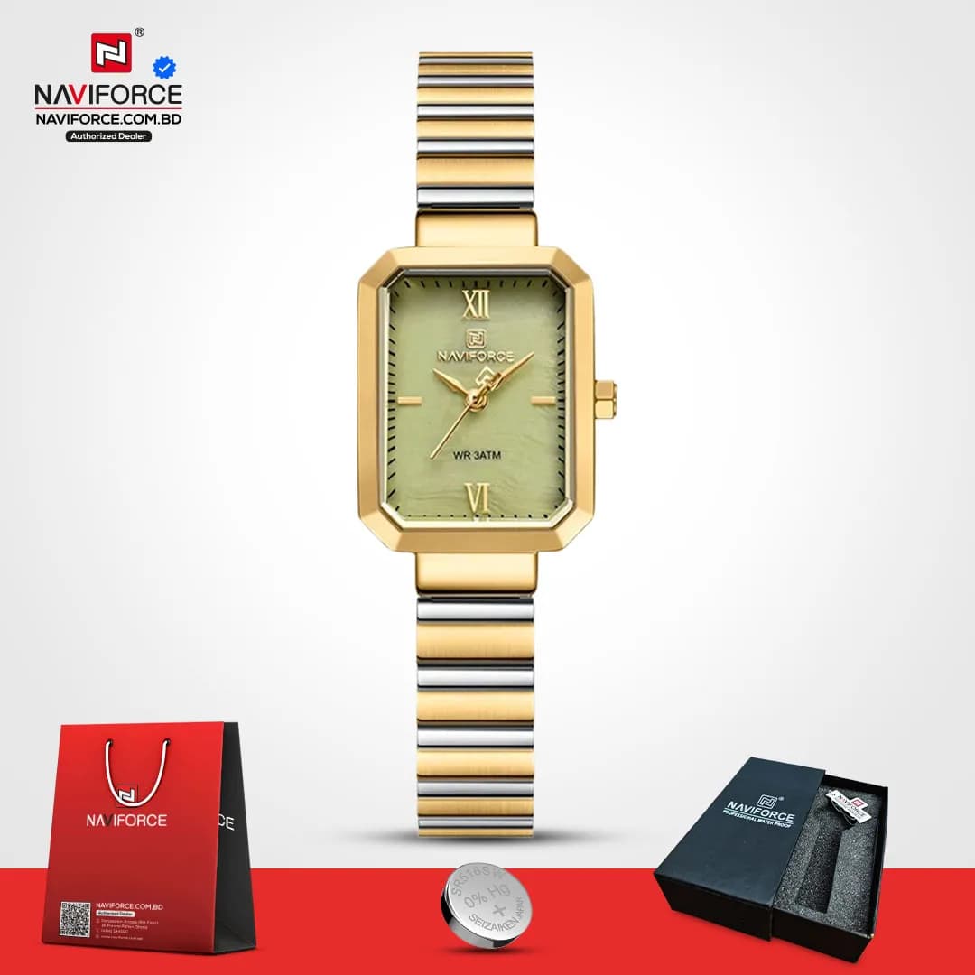 Naviforce-5050-–-Gold-Lite-Green-For-Women