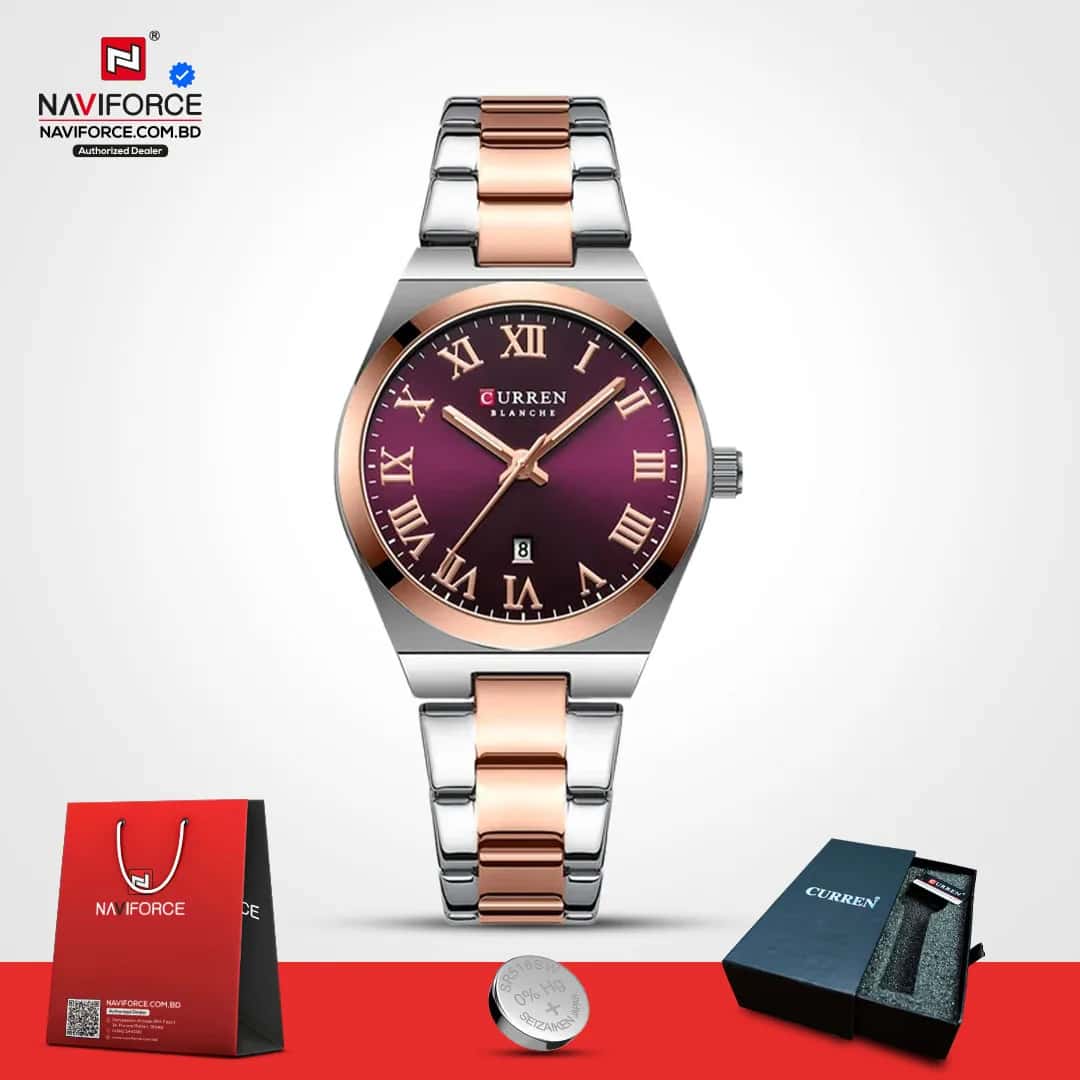 Curren-9095-CH-For-Women-–-Rose-Purple