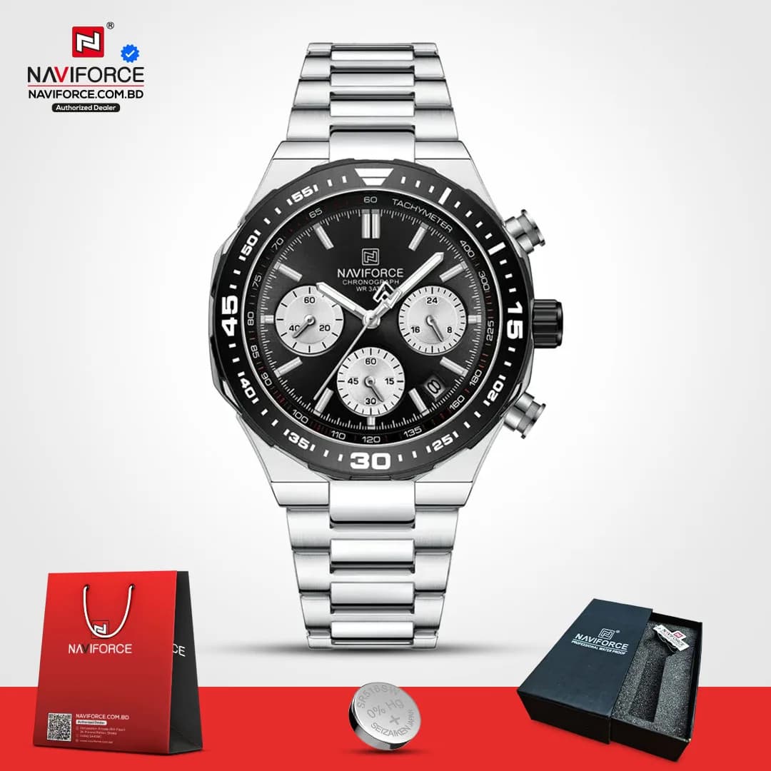 Naviforce-8049-–-Sliver-Black-White-For-Man