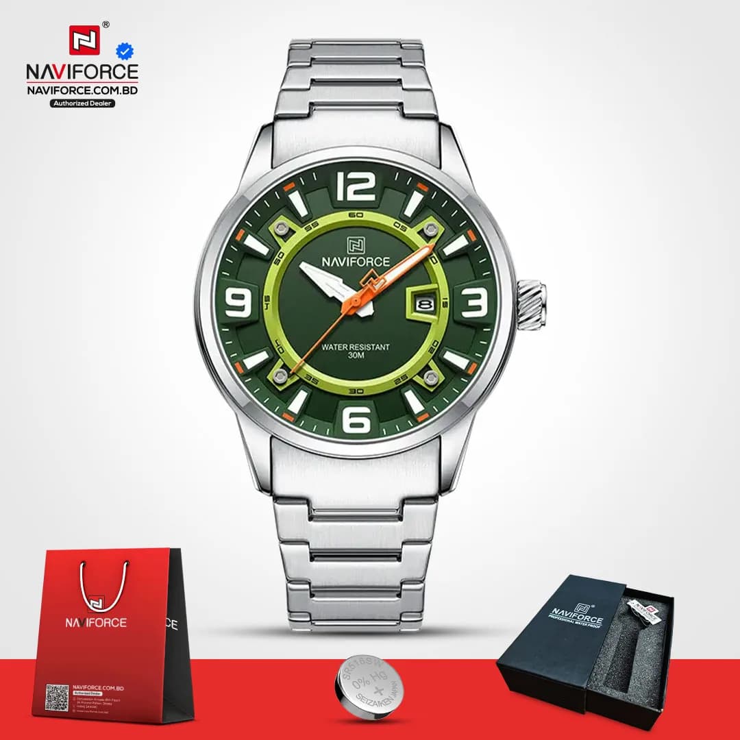 Naviforce-8044-CH-–-Sliver-Green-For-Man