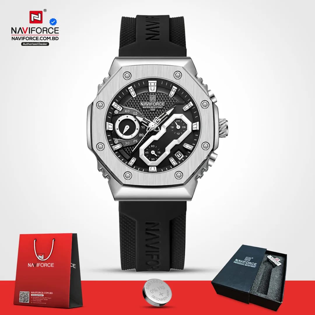 Naviforce-8035-–-Sliver-Black-For-Woman