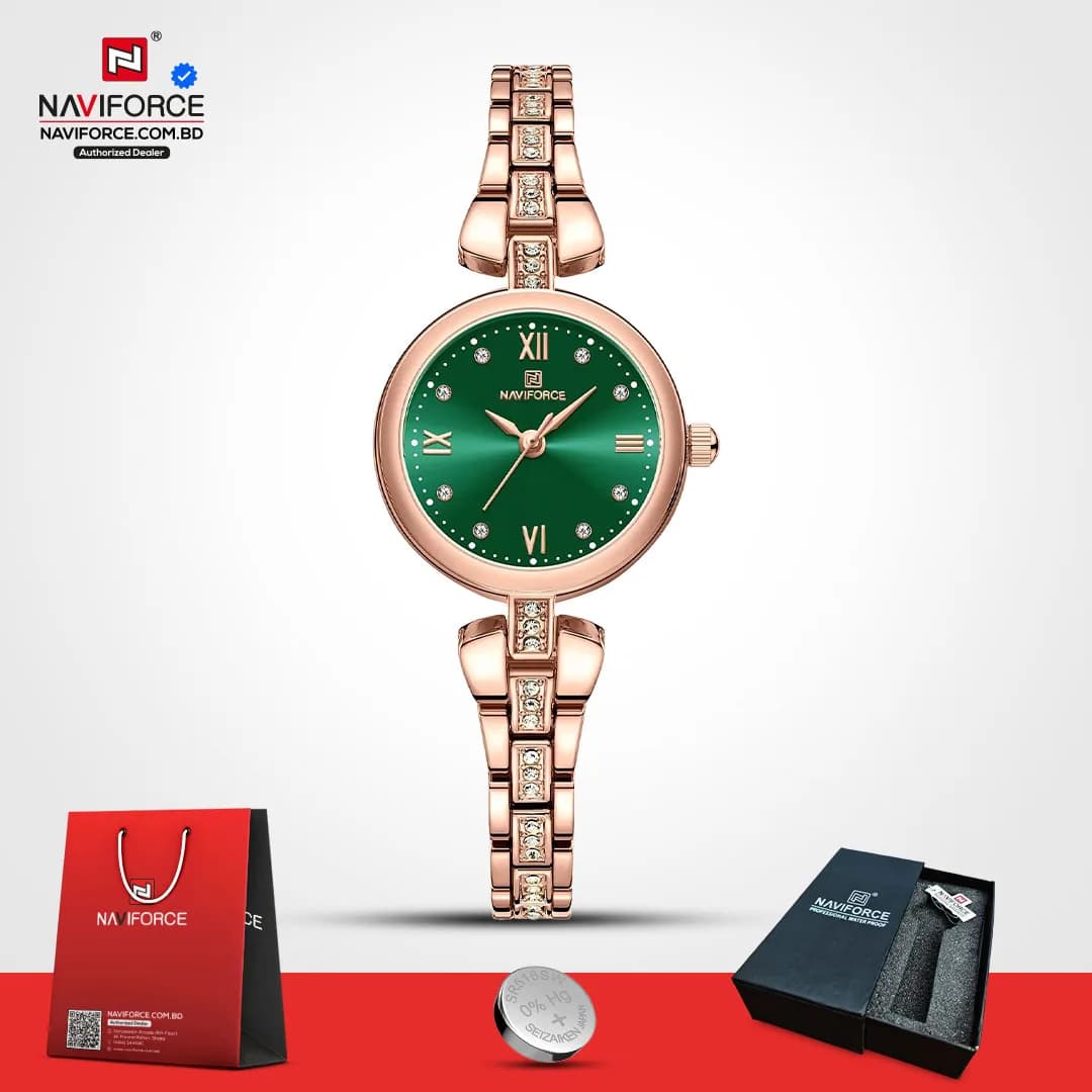 Naviforce-5034-–-RoseGold-Green