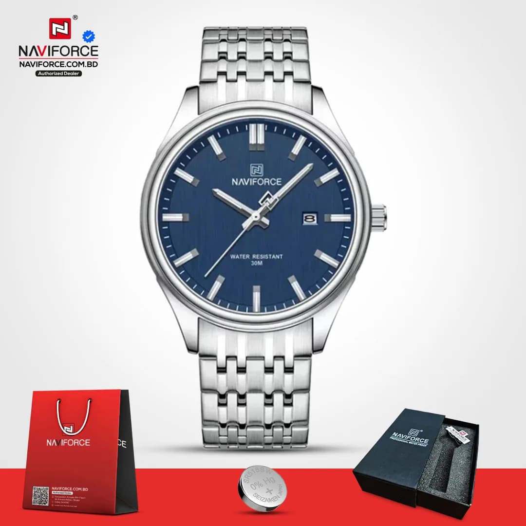 Naviforce-8039—Sliver-Blue-Man