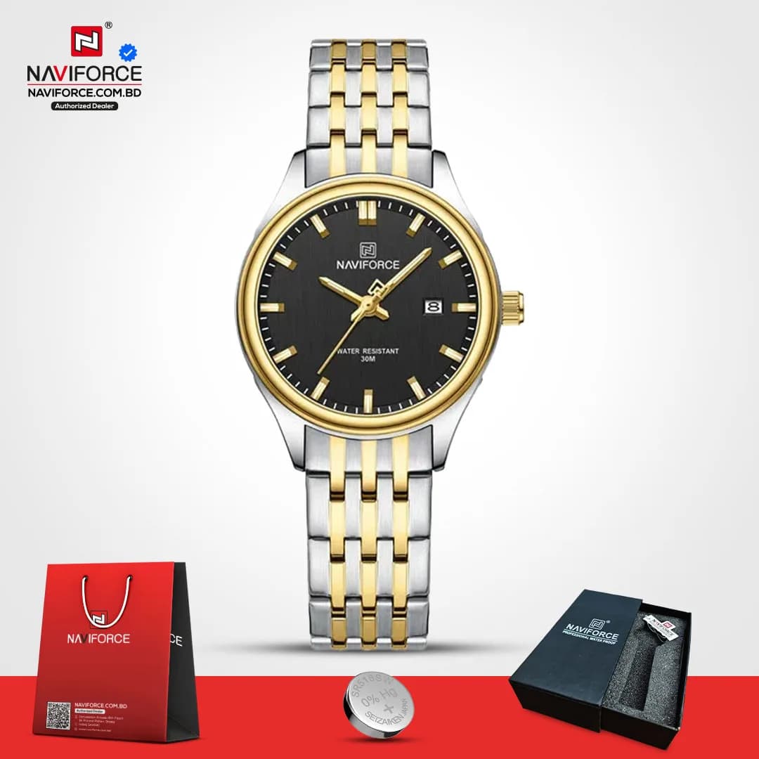 Naviforce-8039-–-Gold-Black-For-Woman