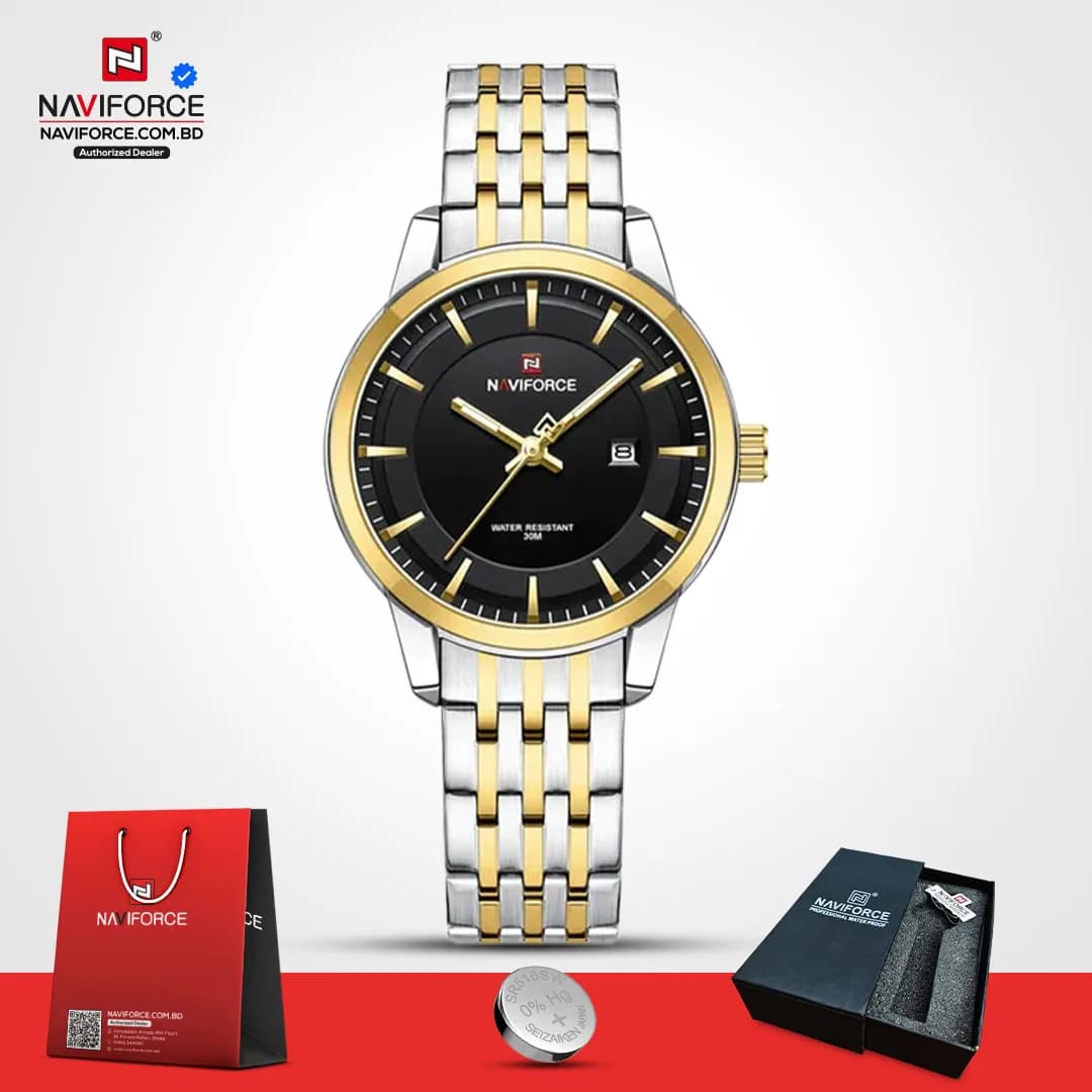Naviforce-9228-–-Black-Gold-For-Woman