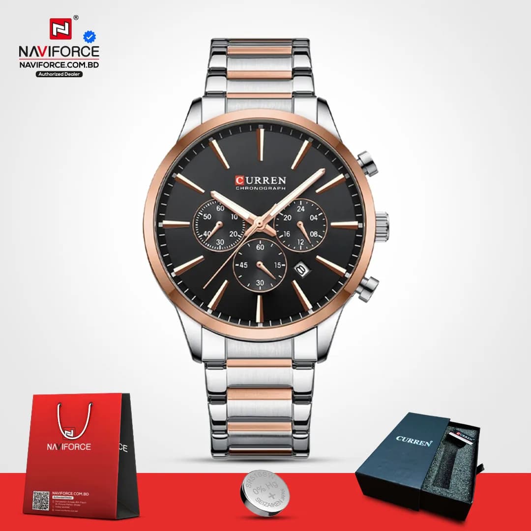 Curren-8435-–-Silver-Black