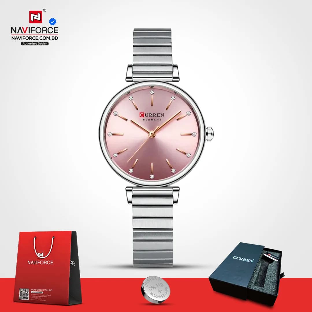 Curren-9081-CH-–-Silver-Pink-For-Women