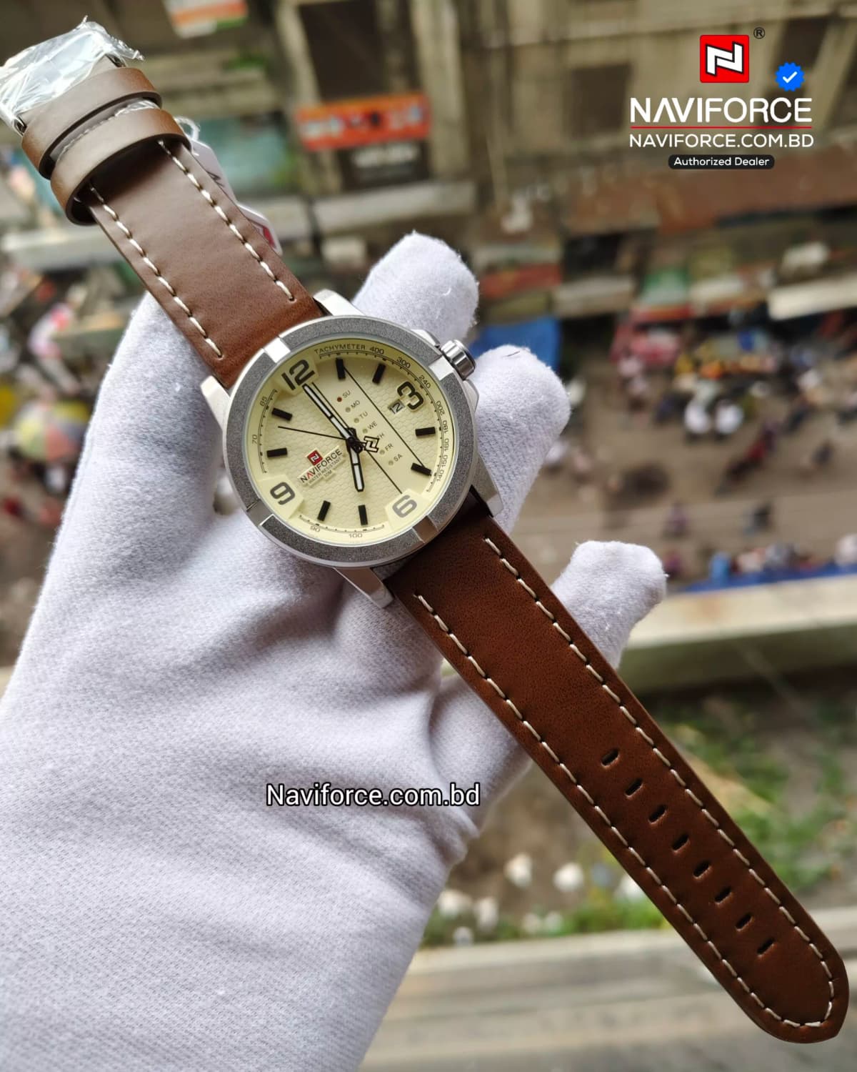 Naviforce 9177 Silver Brown