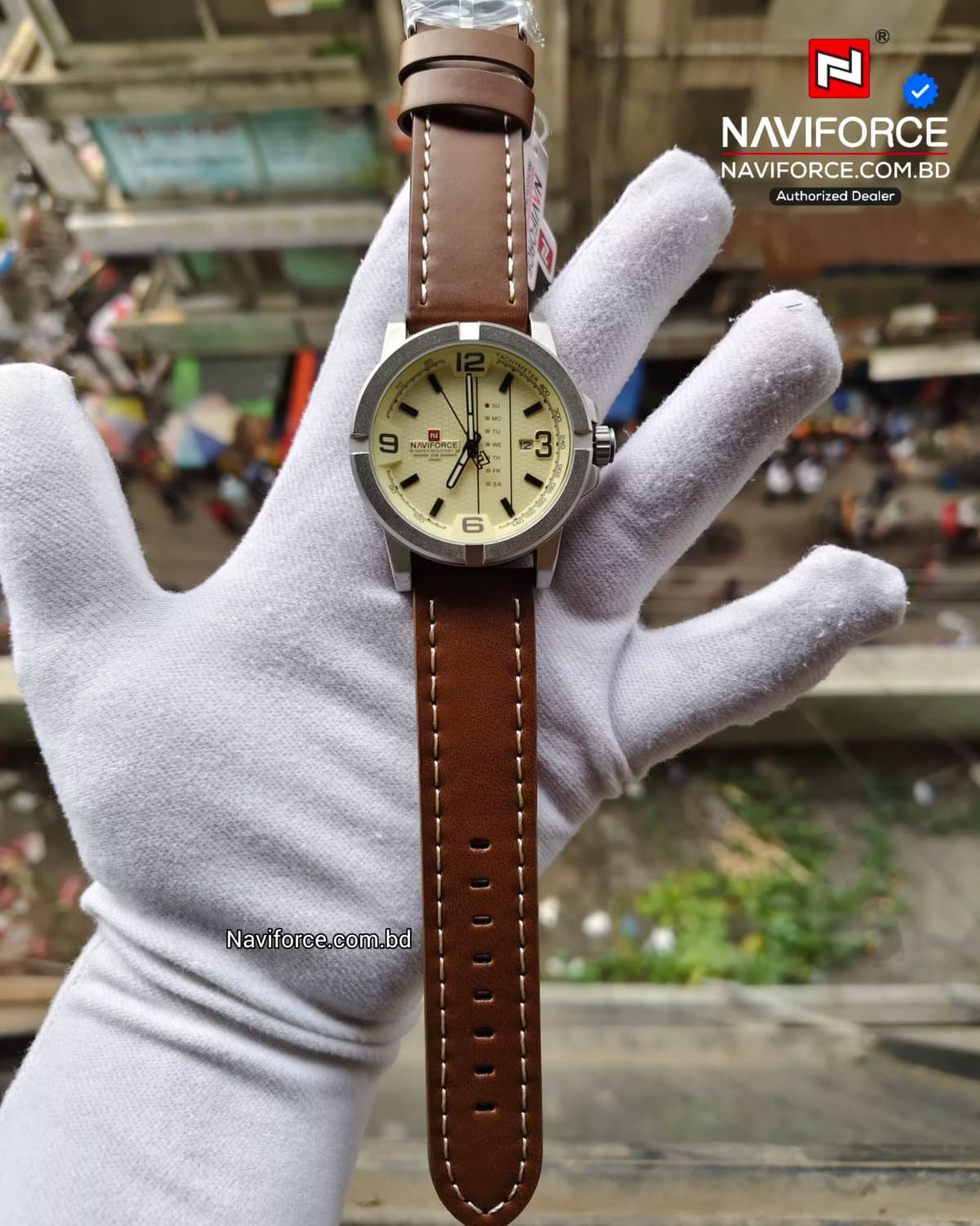 Naviforce 9177 Silver Brown 2
