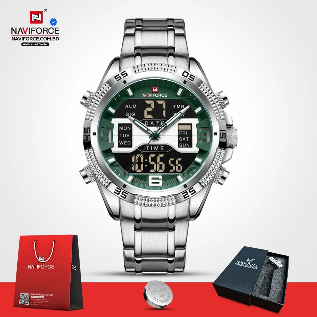 Naviforce-9201-CH-–-Silver-Green