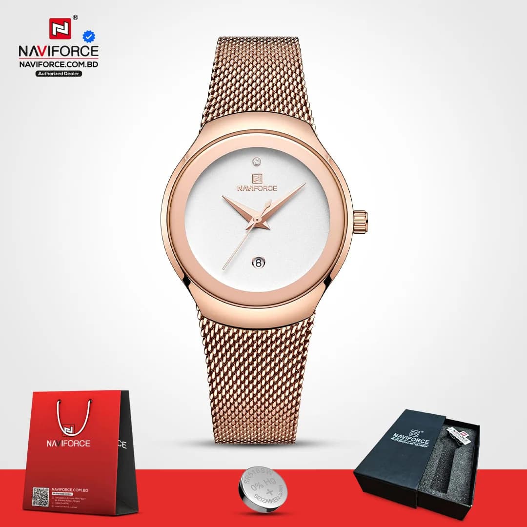 Naviforce-5004-–-RoseGold-White
