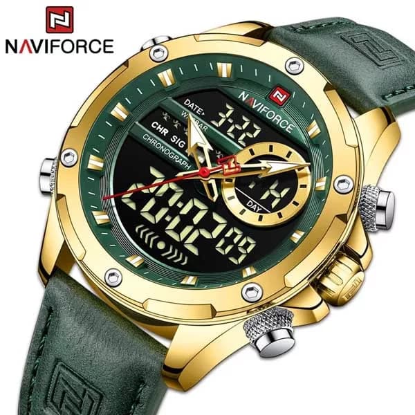 NAVIFORCE-NF9208-PU-Leather-Dual-Time-Wrist-Watch