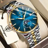 Poedagar 854 CH For Men - Silver Gold Blue