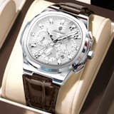 POEDAGAR 834 Men’s Watch - Brown Silver White