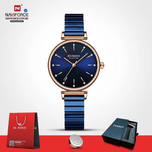 Curren 9081 CH - Blue Rose Gold For Women - Image 2