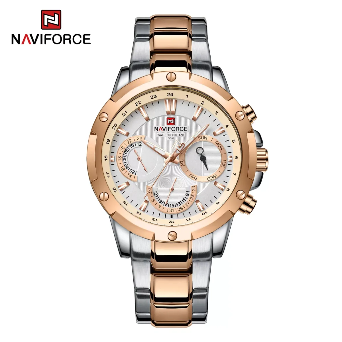 Naviforce 9196 CH - SilverRose - Image 1