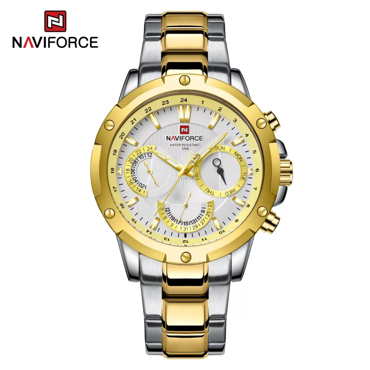 Naviforce 9196 CH - Silver Gold - Image 1