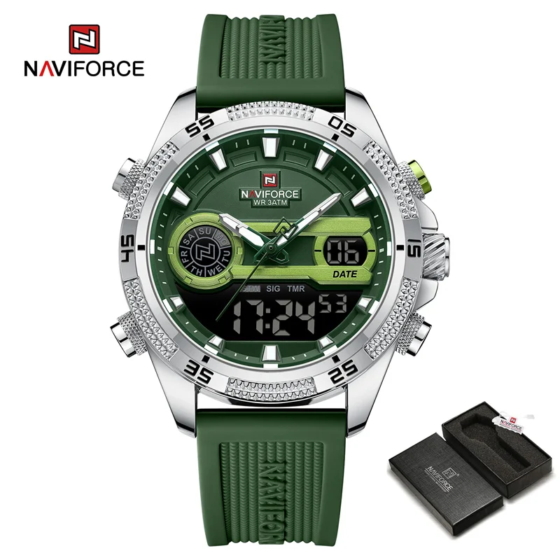 Naviforce 9223 T - Silver Green Watch Price in Bangladesh - Naviforce ...