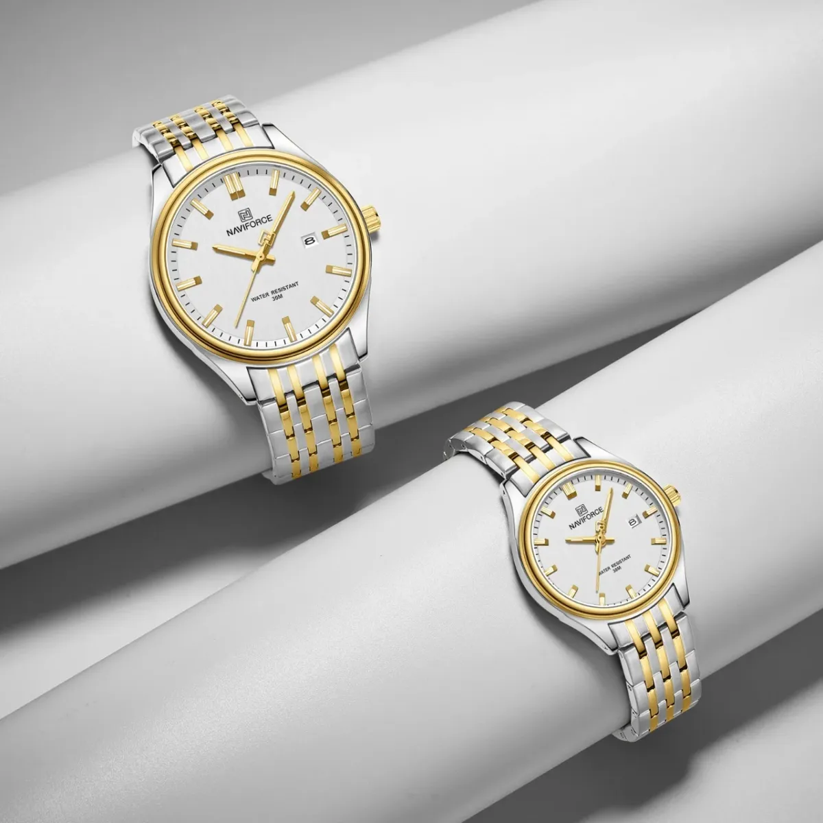 Naviforce 8039 Couple - Sliver Gold - Image 1