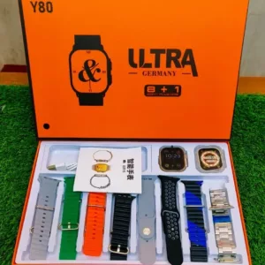 Y80 Ultra Smartwatch With 8 Strap - Sliver