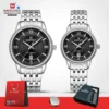 Naviforce 8040 Couple - Silver Black