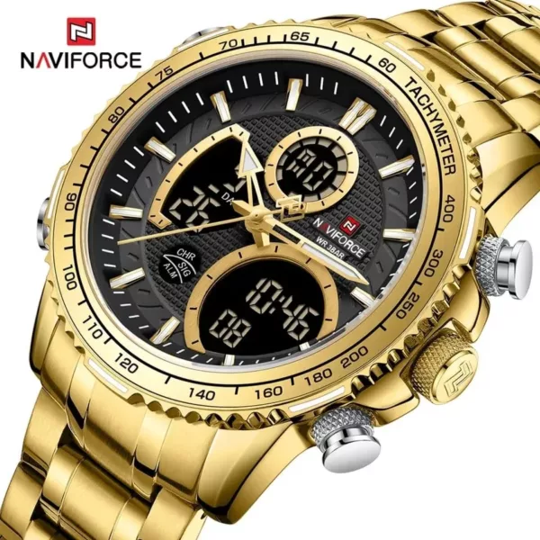 Naviforce 9182 CH - Black Gold - Image 1