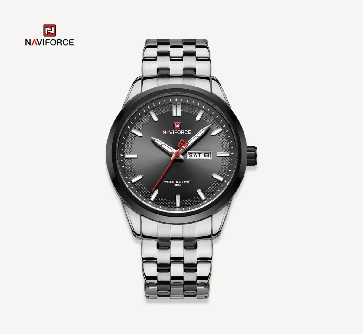 Naviforce 9203 CH - Silver Black - Image 1