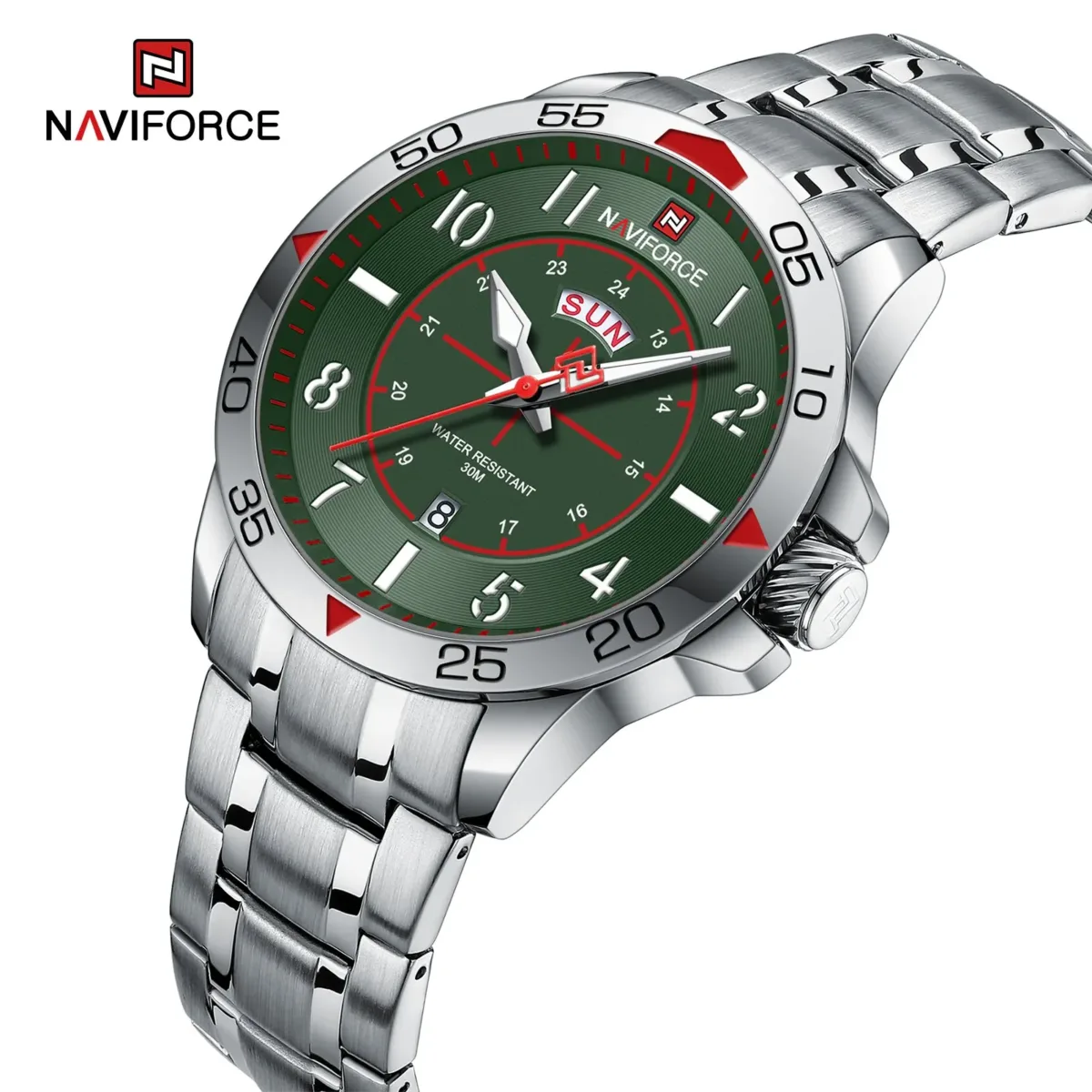 Naviforce 9204 CH - Silver Green - Image 2