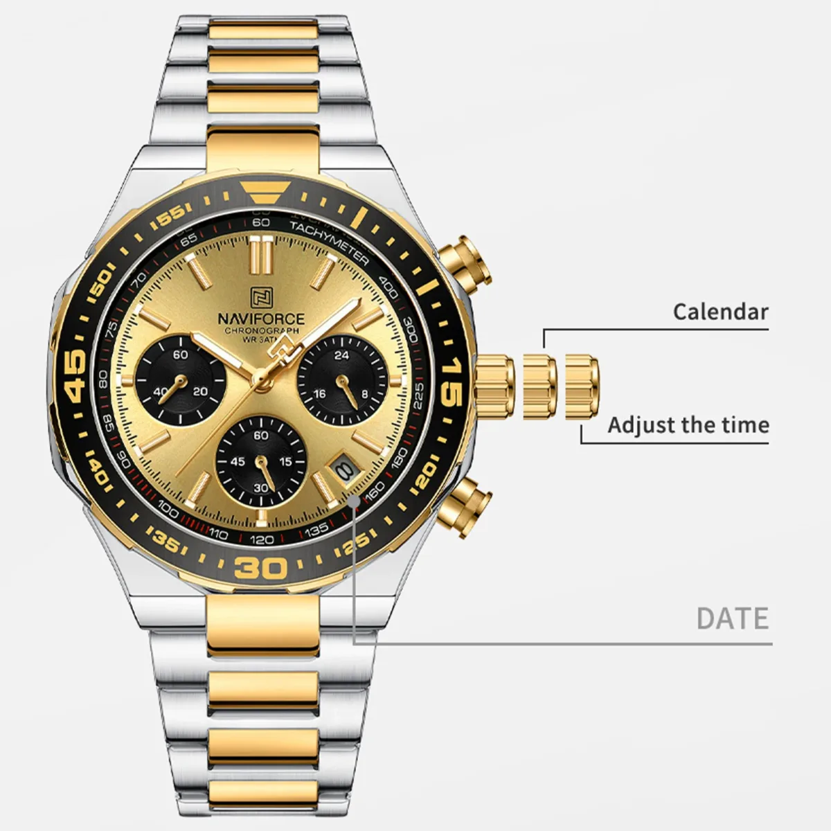 Naviforce 8049 - Sliver Gold - Image 8