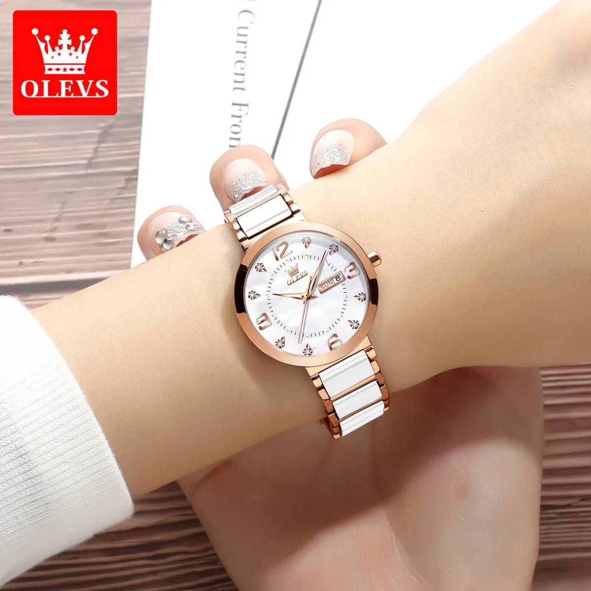 Olevs 5005 CH - White For Women - Image 4