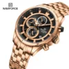 Naviforce 8046 CH - Rose Gold Black For Man - Image 8