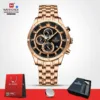Naviforce 8046 CH - Rose Gold Black For Man