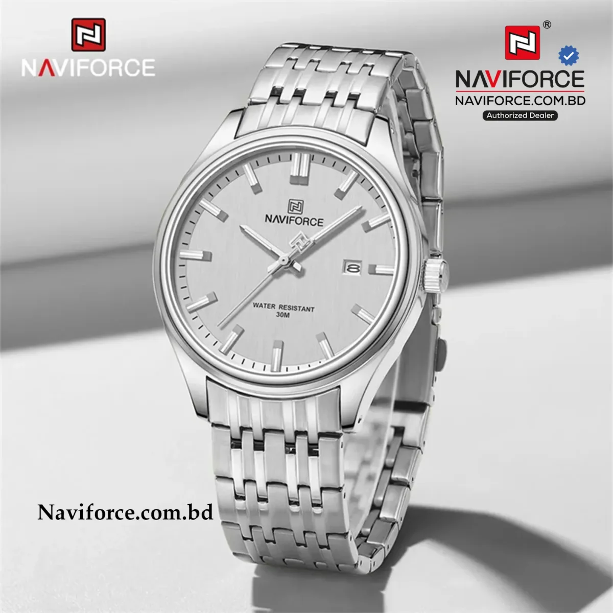 Naviforce 8039 - Sliver For Men - Image 1