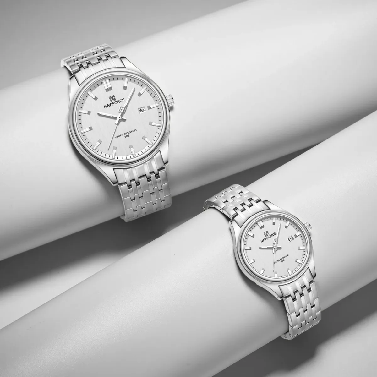 Naviforce 8039 Couple - Sliver - Image 1