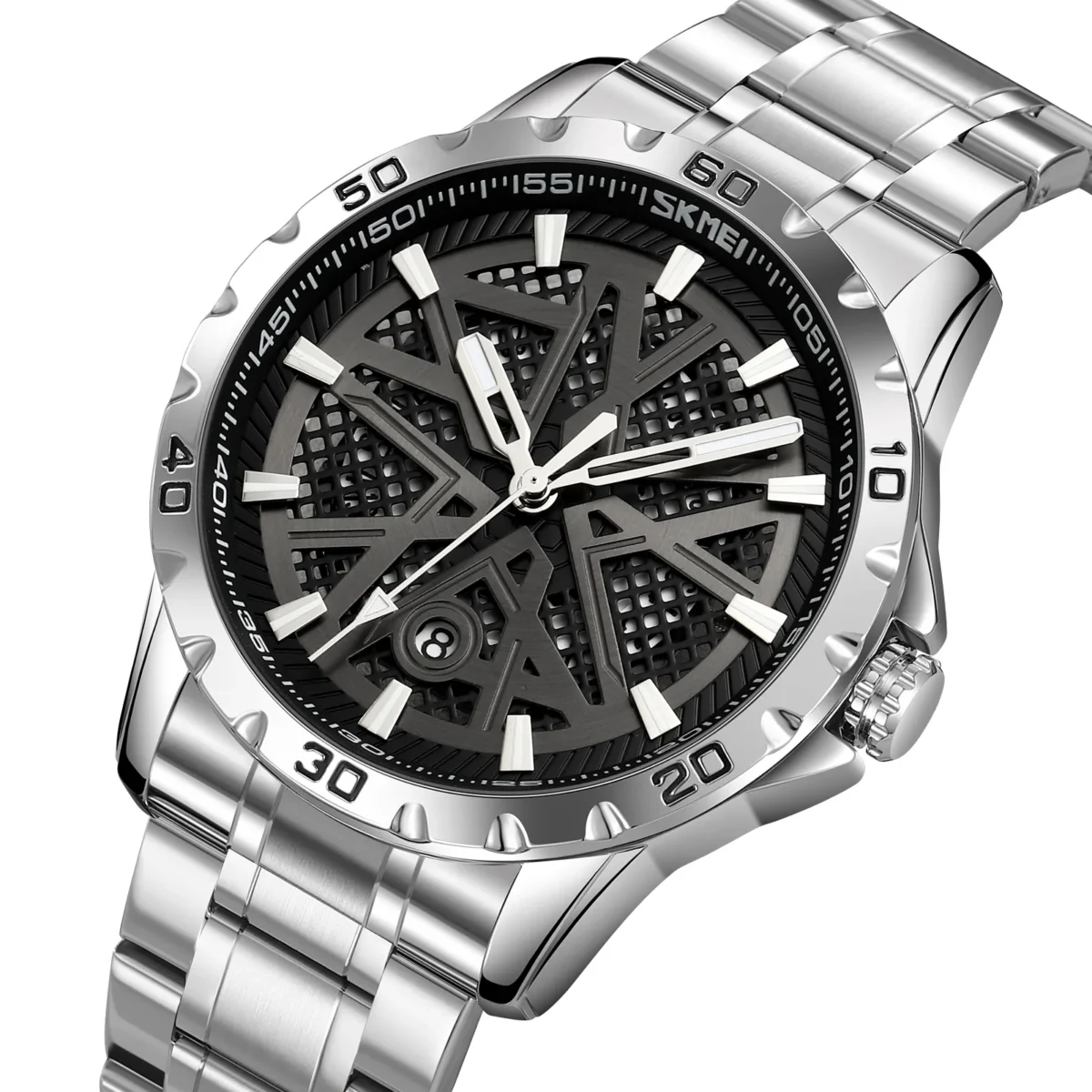 Skmei 9337 CH - Sliver Black For Men - Image 3