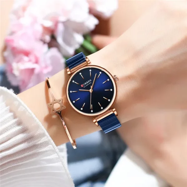 Curren 9081 CH - Blue Rose Gold For Women - Image 5