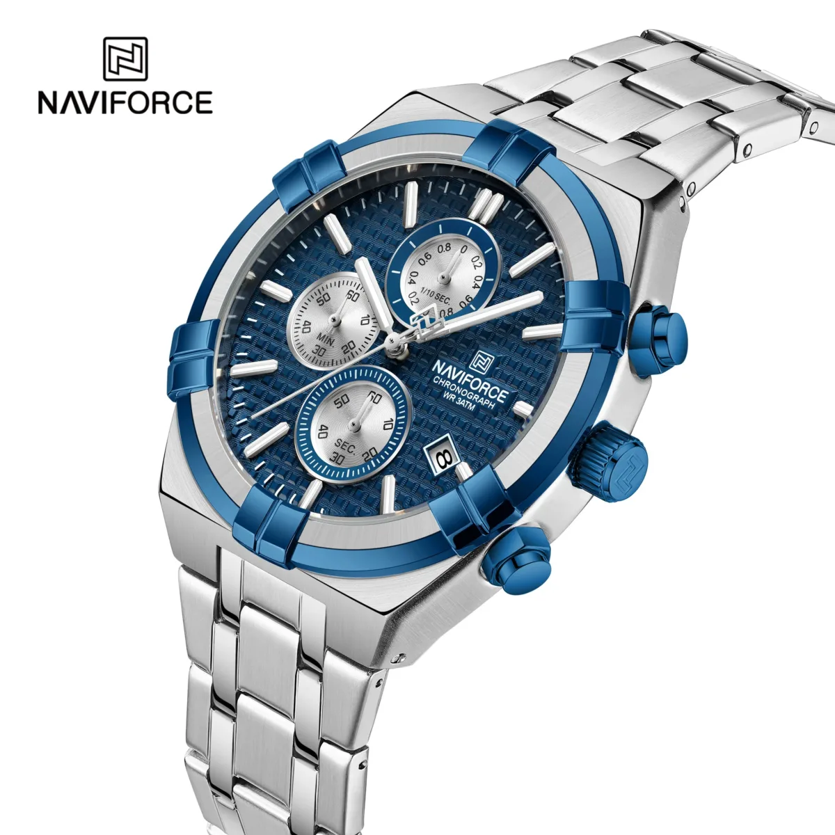 Naviforce 8042 CH - Sliver Blue - Image 4