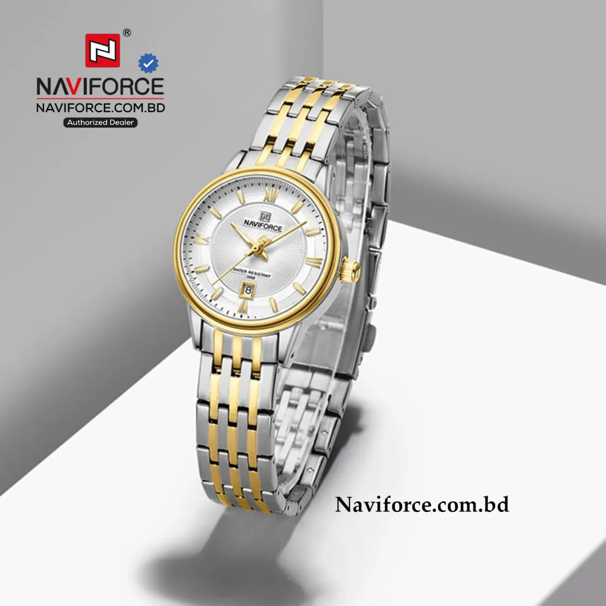 Naviforce 8040 For Women - Gold White - Image 3