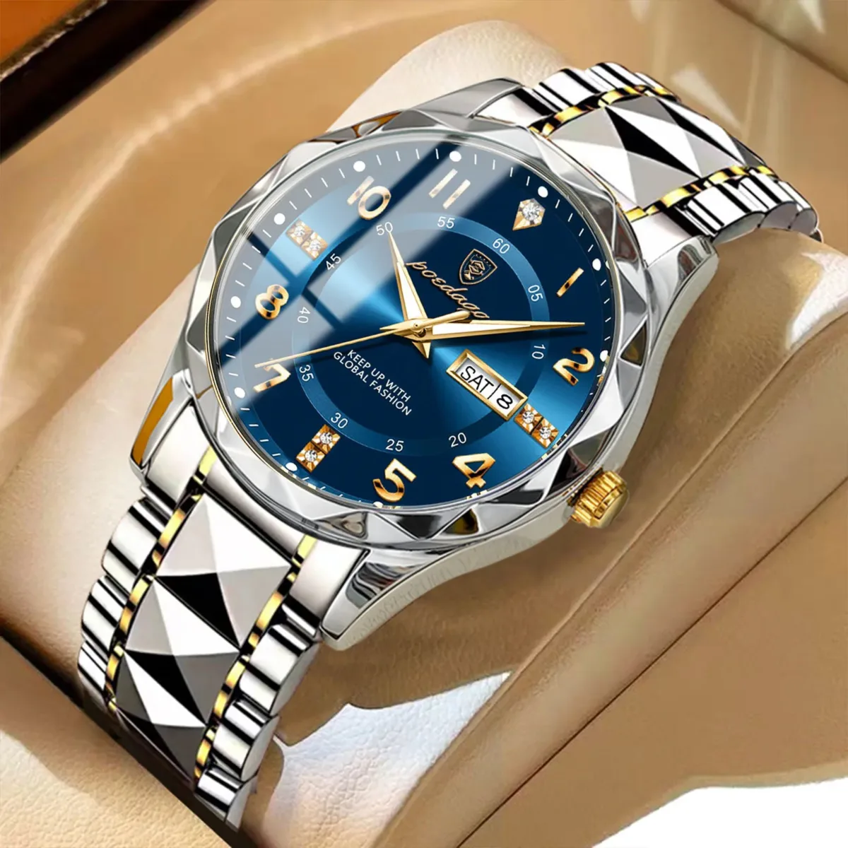 Poedagar 858 CH - Gold Blue For Men - Image 1