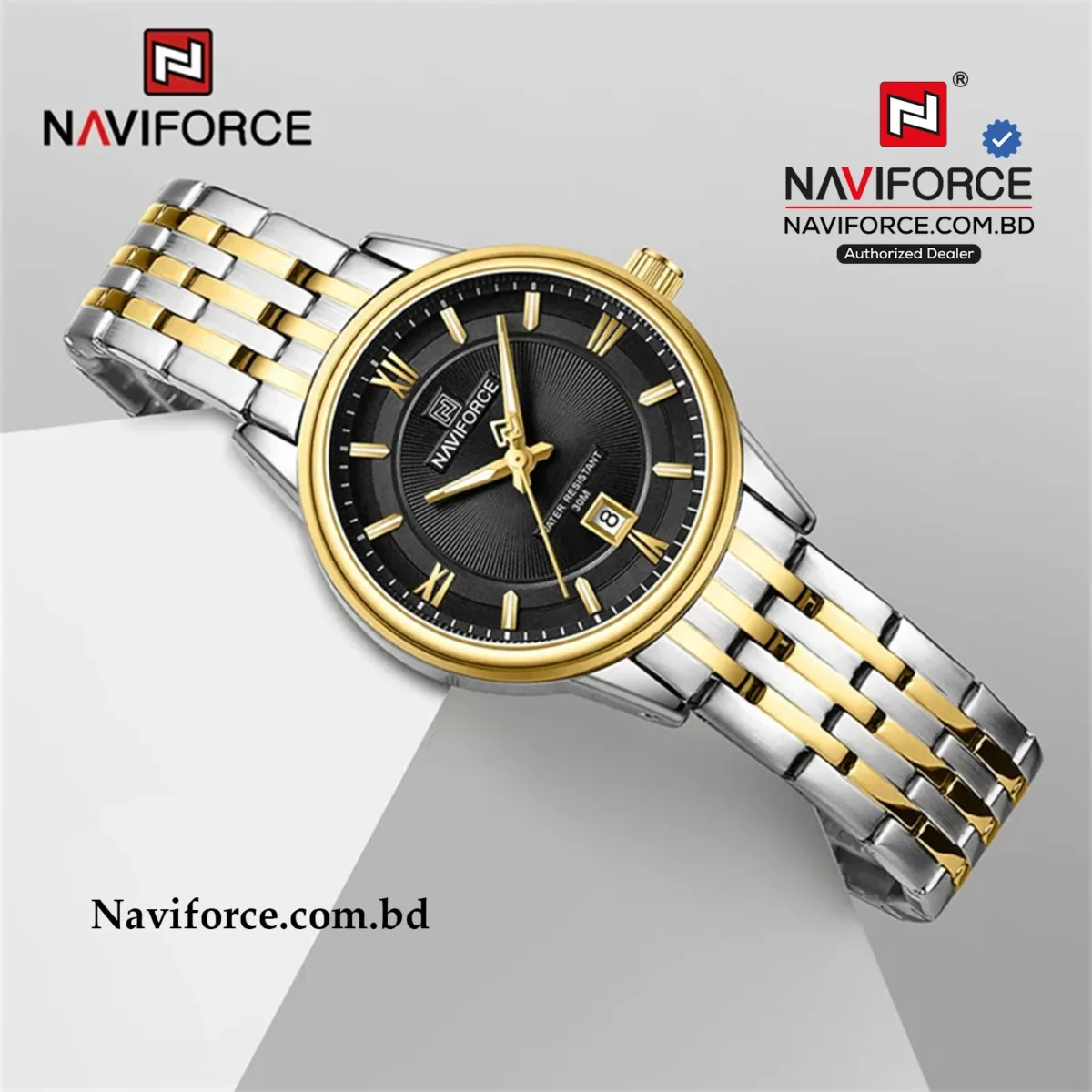 Naviforce 8040 For Women - Gold Black - Image 4
